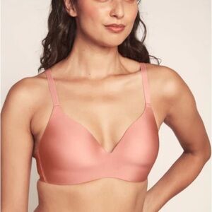 Knix infinity lightly padded tshirt wireless bra pink size s+